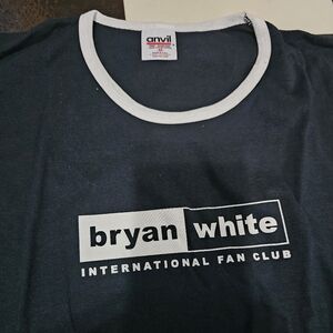 Bryan White Black And White Ringer Womens Shirt Sz International Fan Club